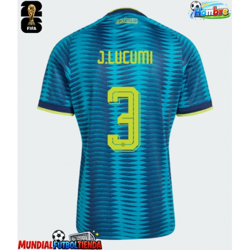 Camiseta Colombia Jhon Lucumi #3 Segunda Equipación Replica Mundial 2026 mangas cortas